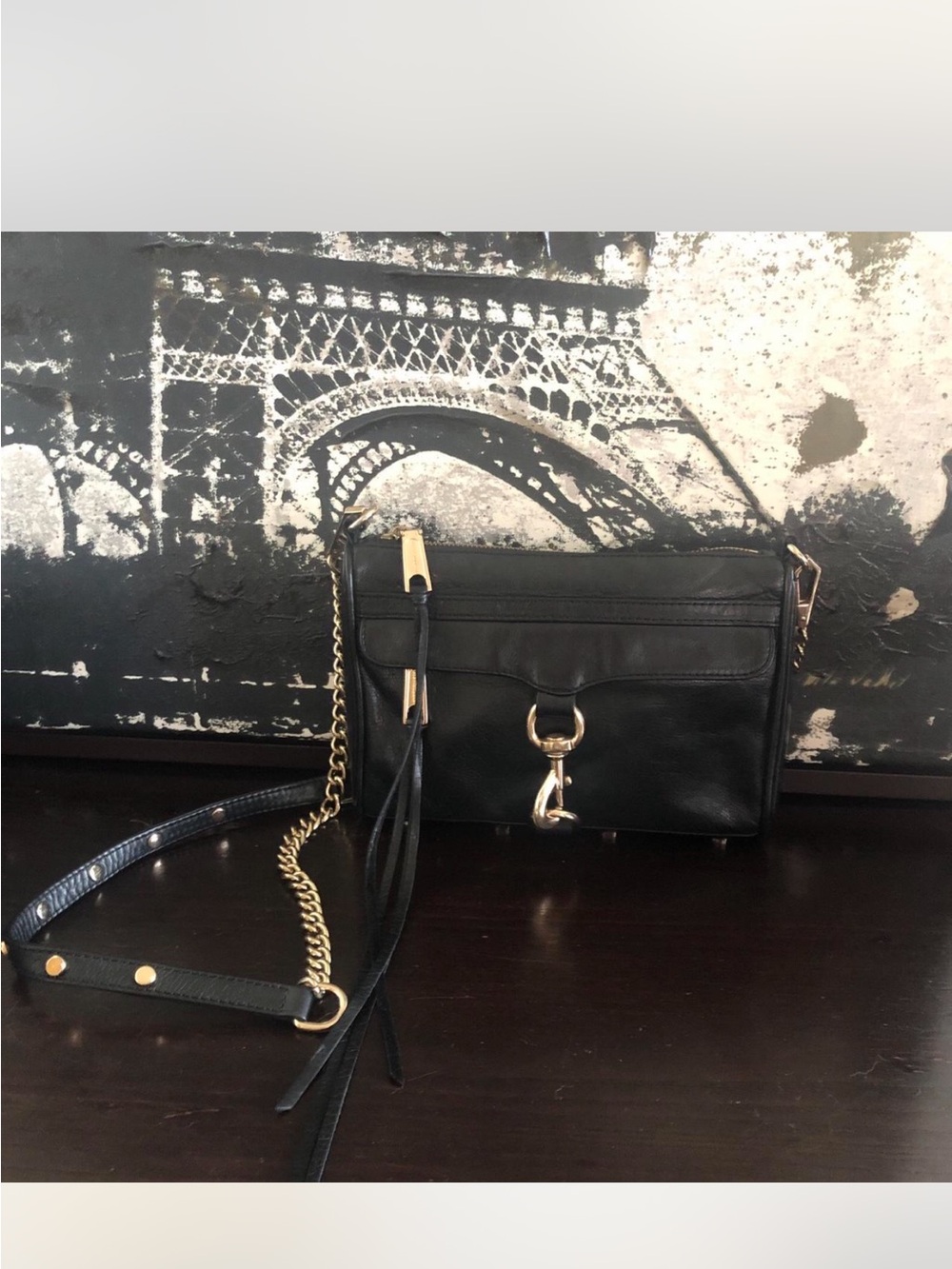 Authentic Rebecca Minkoff Mac Leather Shoulder/ Crossbody Bag with Gold Hardware